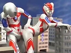 Asian friends in funny costumes engage in doggystyle fucking