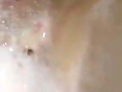 Hottie in bath showing off tits and pussy on periscope