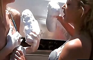 Hot college teen chicks having a heated groupsex party