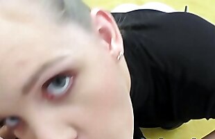Tight young minx blows before closeup penetration