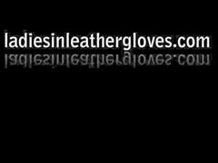 Hot babes love butter soft leather gloves on their big boobs