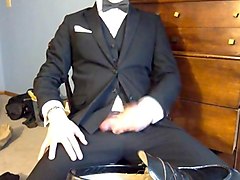 I cum on my dress shoes and trousers