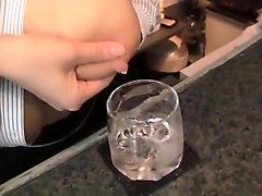 Busty Asian lady milks her nipples and enjoys some hard meat