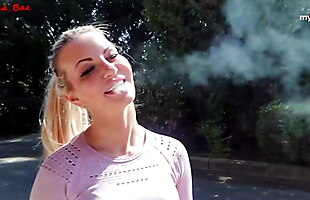 MyDirtyHobby - Hot MILF blows while smoking and facialized