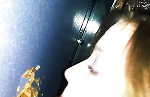 Krystal sucking BBC at the Gloryhole